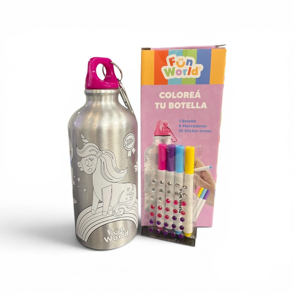 BOTELLA P/COLOREAR C/4 MARC+STRASS RAINBOW